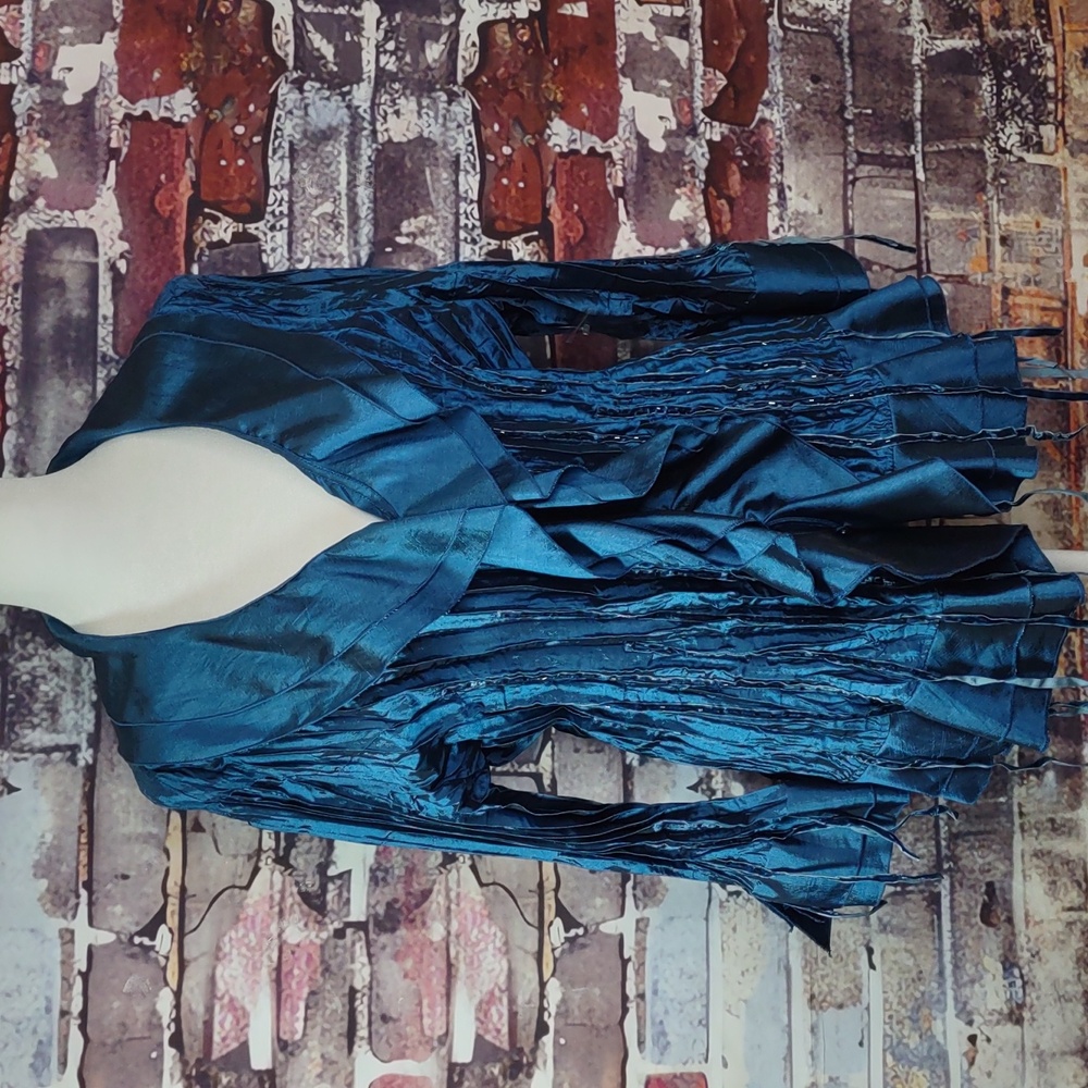 Agora Accordion Pleated Embellished Top